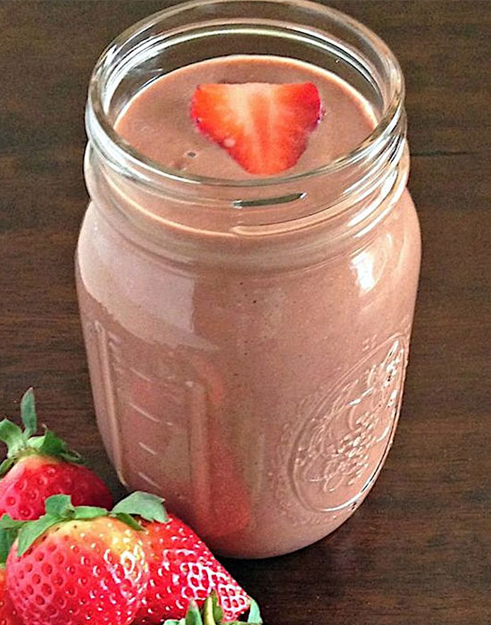 Chocolate covered strawberry smoothie